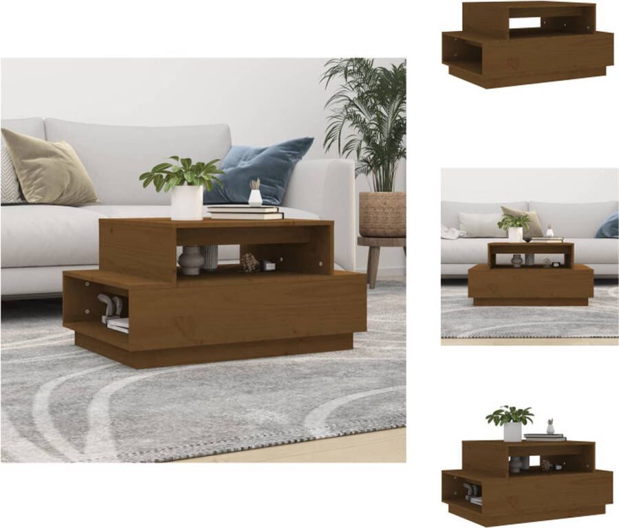 VidaXL Salontafel Hout 80 x 55 x 40.5 cm Honingbruin Tafel