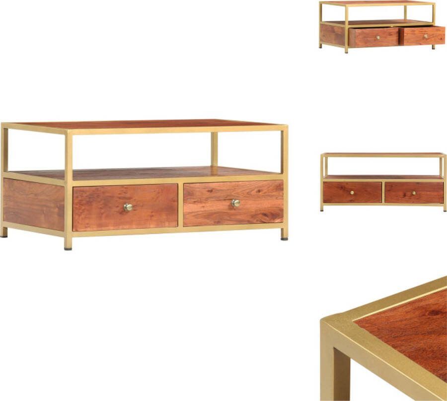 VidaXL Salontafel Hout 90x50x40cm Honingbruine afwerking Tafel