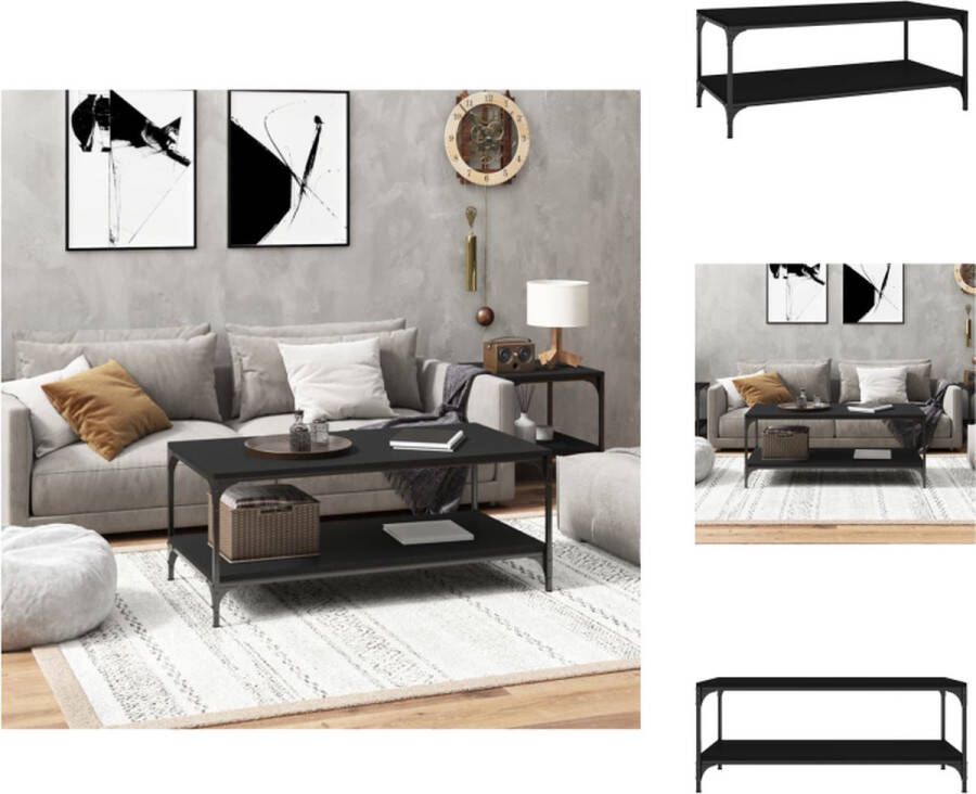 VidaXL Salontafel Industrieel 80 x 50 x 40 cm Zwart Tafel