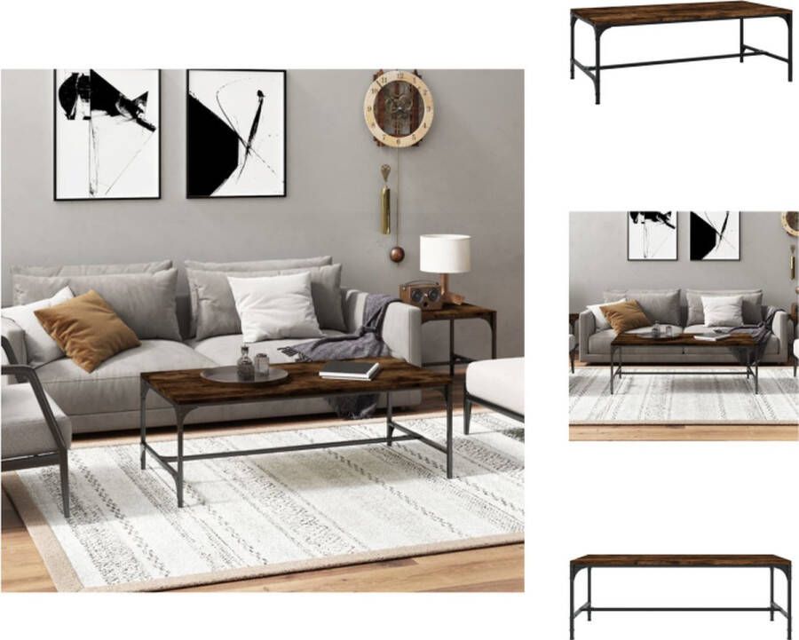 VidaXL Salontafel Industrieel Gerookt eiken 100 x 50 x 35 cm Tafel