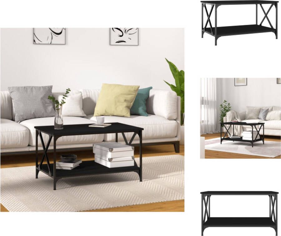 VidaXL Salontafel Klassiek Bijzettafel 80 x 50 x 45 cm Zwart Tafel