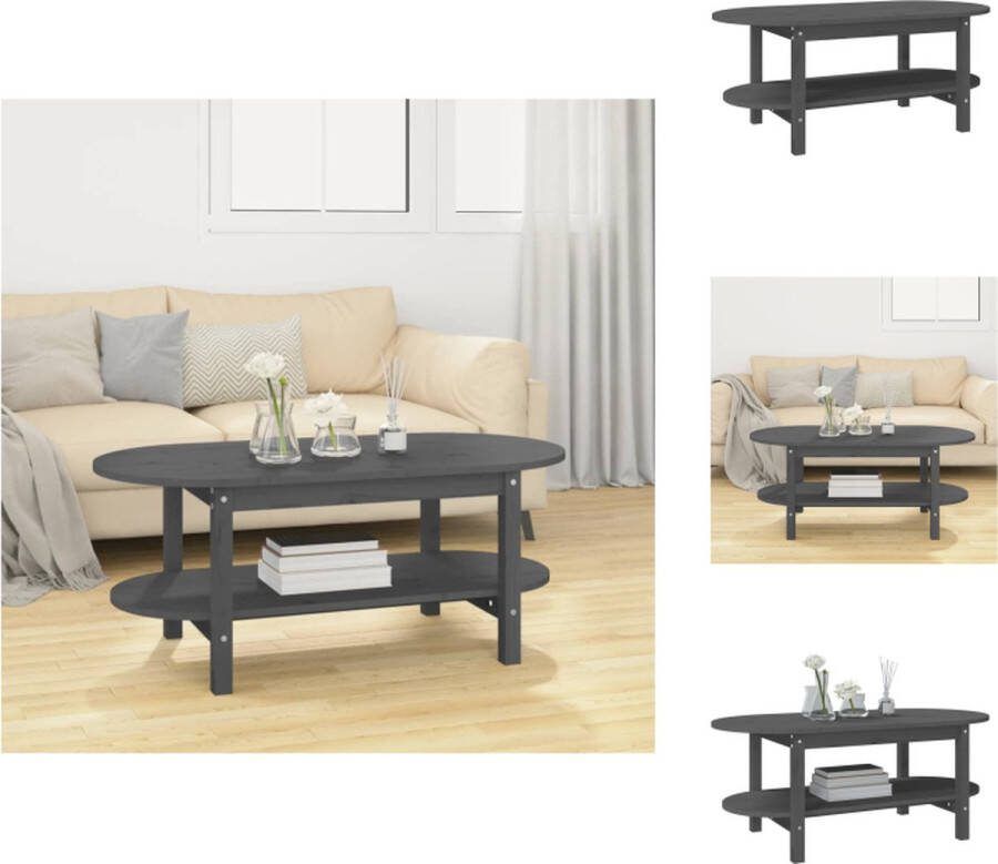 VidaXL Salontafel Klassiek Grenenhout 110 x 55 x 45 cm Grijs Tafel