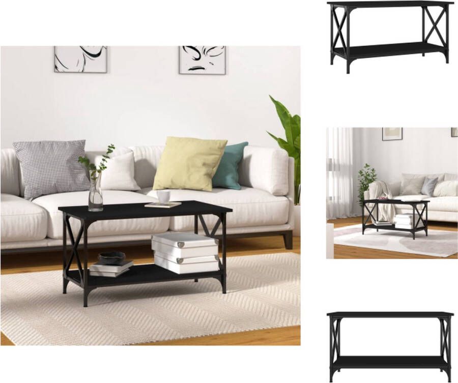 VidaXL Salontafel Klassieke zwarte bijzettafel 80 x 45 x 45 cm (LxBxH) Stevig houten tafelblad Tafel