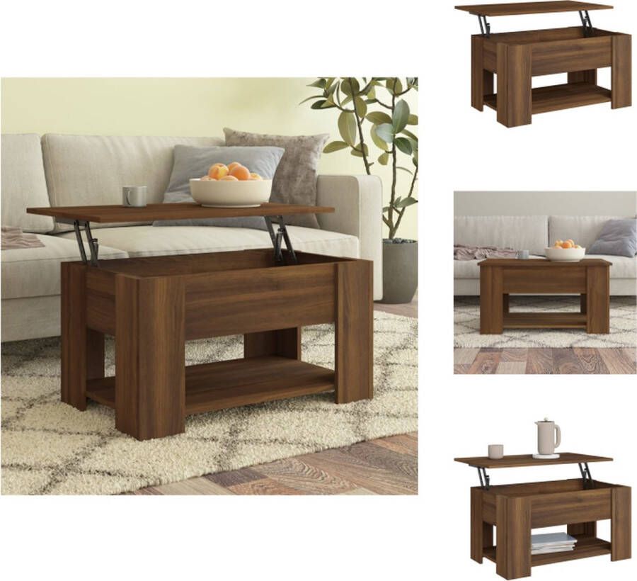 VidaXL Salontafel Lift-top Bewerkt hout 79x49x41 cm Bruineiken Tafel