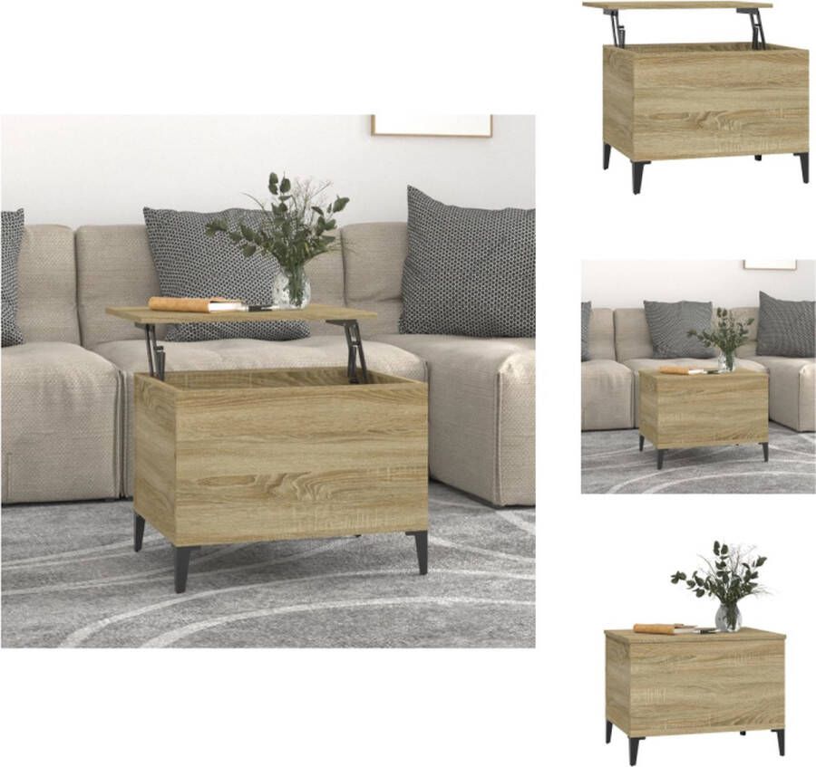 VidaXL Salontafel Lift Top Sonoma Eiken 60 x 44.5 x 45 cm Duurzaam materiaal Tafel