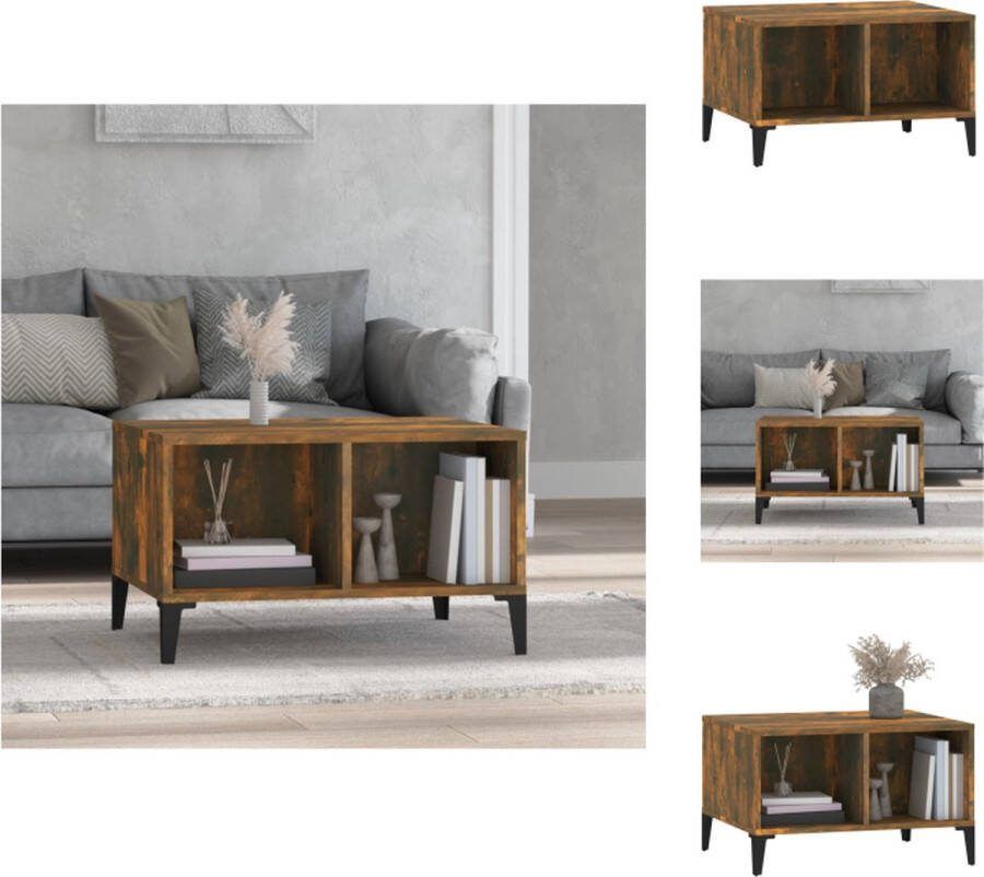 VidaXL Salontafel M-s Bijzettafel 60x50x36.5 cm Gerookt Eiken Tafel