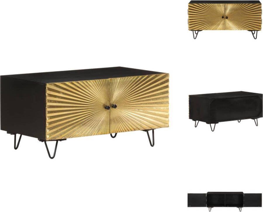VidaXL Salontafel Mangohout Industrieel design 90 x 50 x 45 cm Met opbergvak Montage vereist Tafel