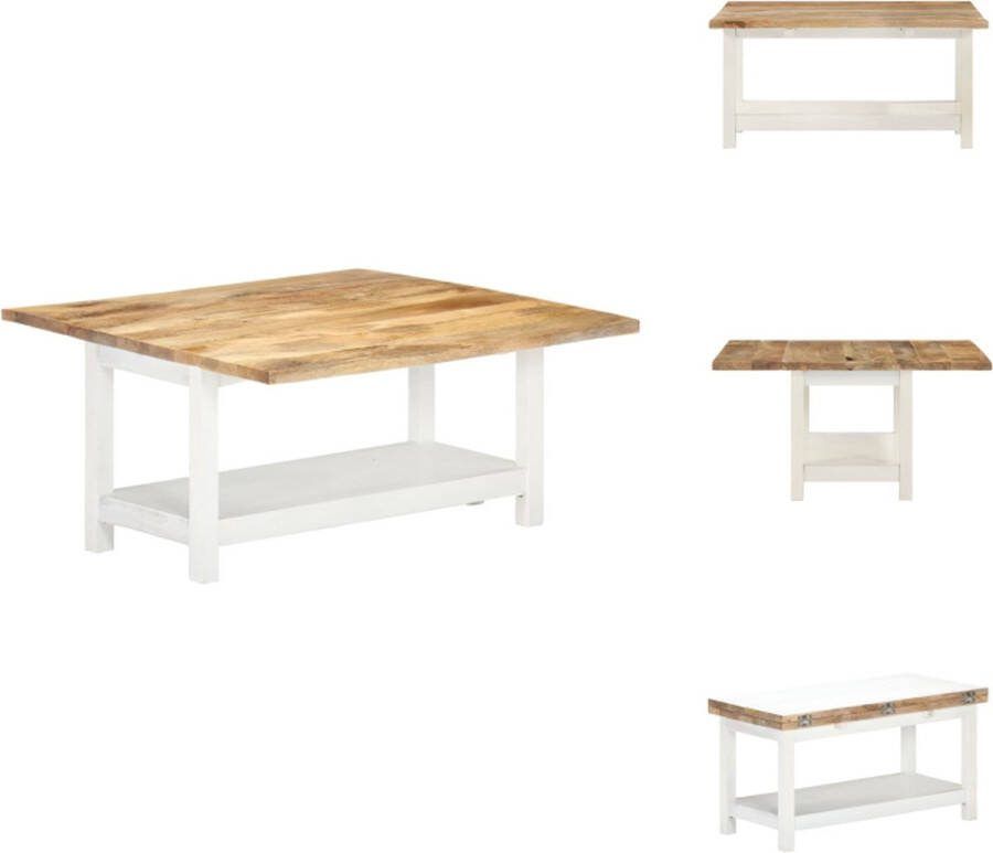 VidaXL Salontafel Mangohout Natuurlijke afwerking 90x45x45cm Verlengbaar Tafel