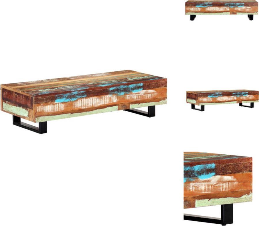 VidaXL Salontafel Massief gerecycled hout 120 x 50 x 30 cm Kleurrijk Tafel