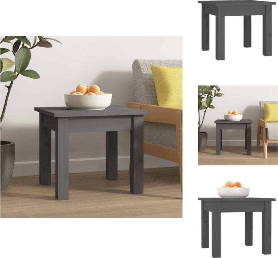 VidaXL Salontafel Massief grenenhout 35 x 35 x 30 cm Grijs Tafel