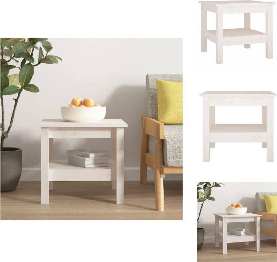 VidaXL Salontafel Massief grenenhout 45x45x40cm Met opbergruimte Tafel