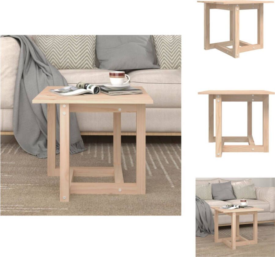 VidaXL Salontafel Massief Grenenhout Bijzettafel 50 x 50 x 45 cm Onbehandeld Tafel