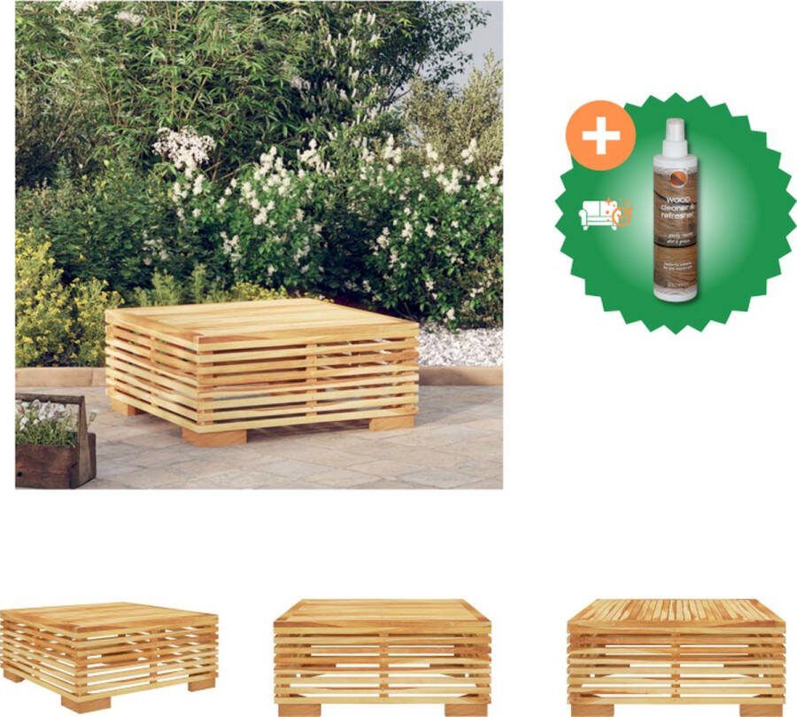 VidaXL Salontafel Massief Teakhout 69.5 x 69.5 cm Trendy Design Tuinbank Inclusief Houtreiniger en verfrisser