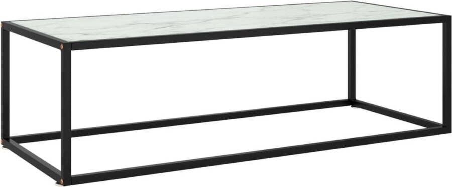 VidaXL -Salontafel-met-wit-marmerglas-120x50x35-cm-zwart