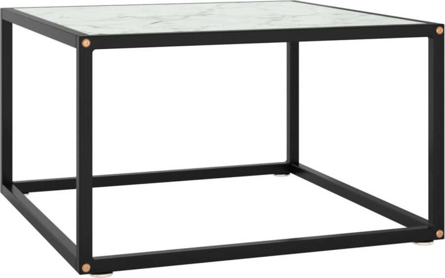 VidaXL -Salontafel-met-wit-marmerglas-60x60x35-cm-zwart