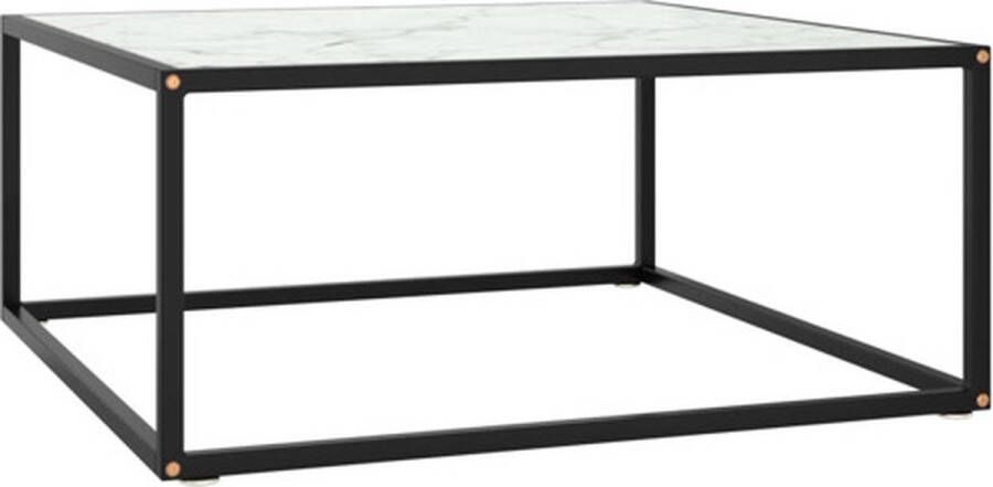 VidaXL -Salontafel-met-wit-marmerglas-80x80x35-cm-zwart