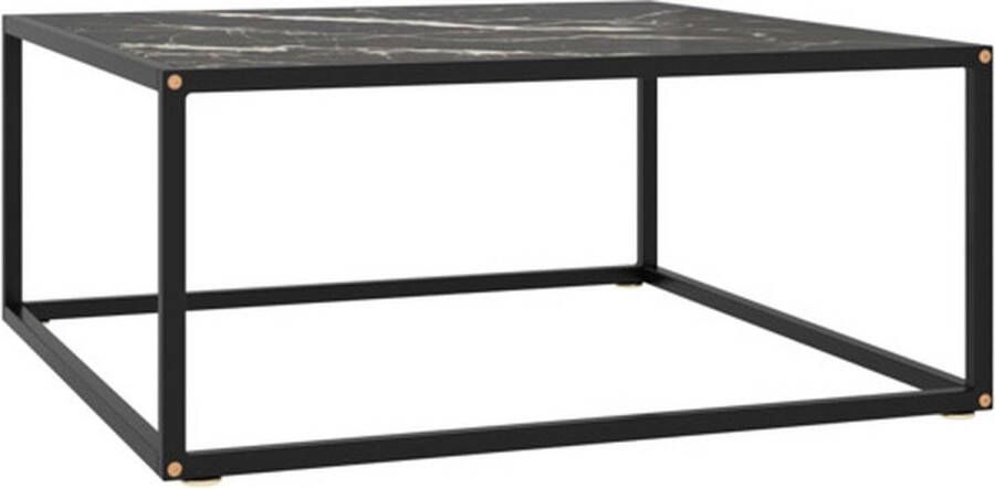 VidaXL -Salontafel-met-zwart-marmerglas-80x80x35-cm-zwart