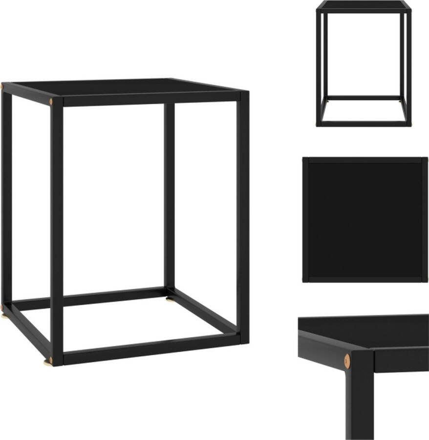 VidaXL Salontafel Modern Gehard Glas 40 x 40 x 50 cm Zwart Tafel