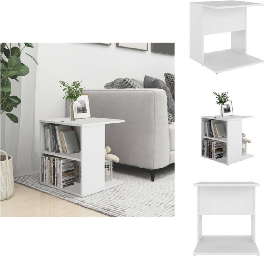 VidaXL Salontafel Modern Wit 45x45x48 cm Bewerkt hout Tafel