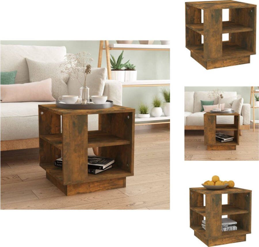 VidaXL Salontafel naam Banktafel 40 x 40 x 43 cm Gerookt eiken Tafel