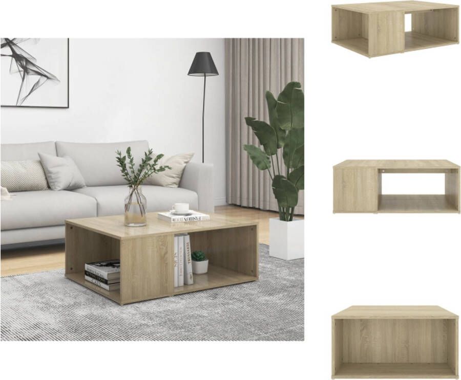 VidaXL salontafel praktische woonkamertafel 90 x 67 x 33 cm stabiel schoon te maken kleur- sonoma eiken materiaal- spaanplaat Tafel