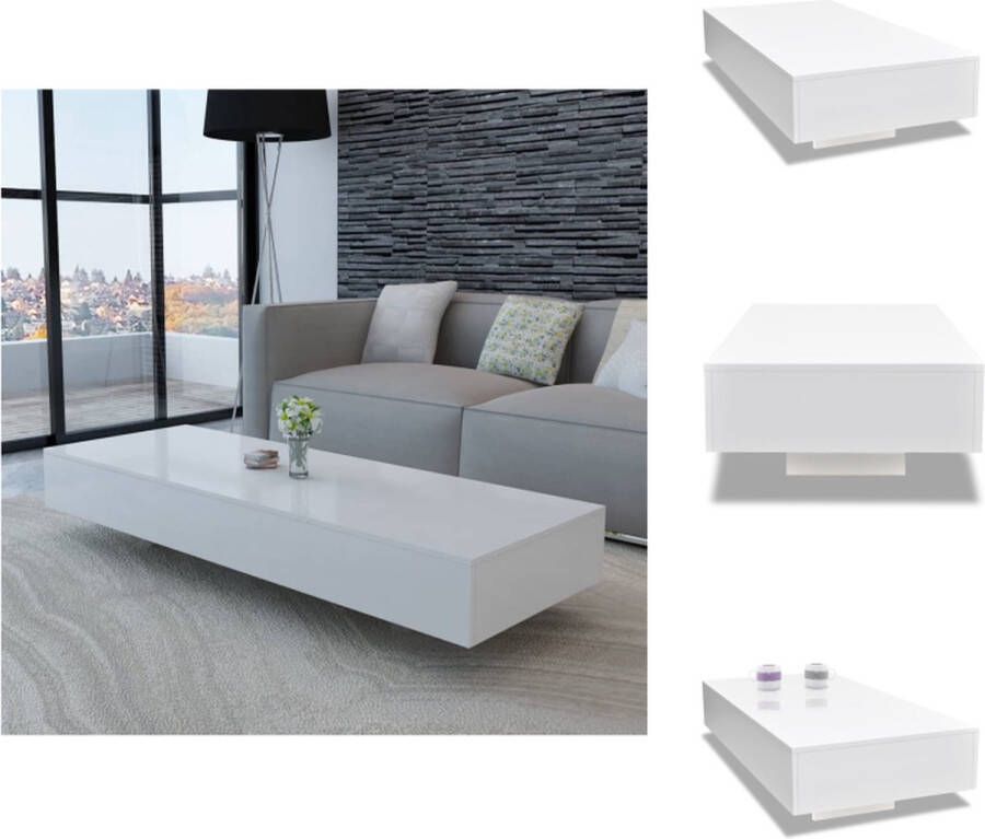 VidaXL Salontafel rechthoekig hoogglans wit 115x55x31 cm Tafel