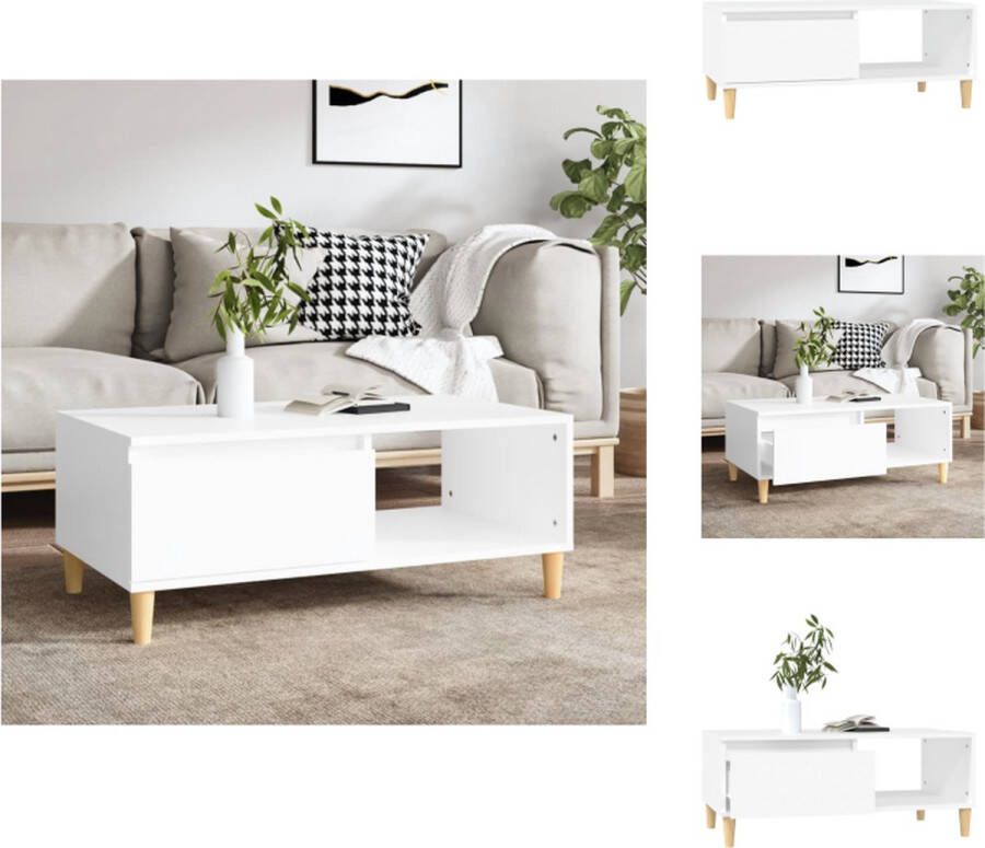 VidaXL Salontafel Scandinavisch Wit 90 x 50 x 36.5 cm Duurzaam hout Tafel