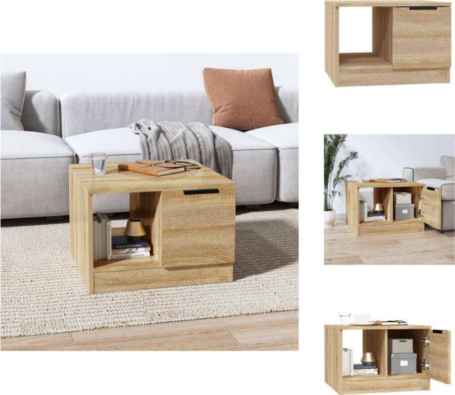 VidaXL Salontafel Sonoma Eiken 50 x 50 x 36 cm Opbergruimte Displayfunctie Tafel