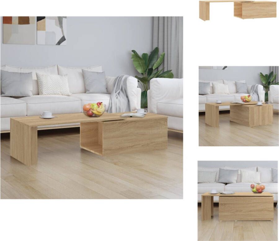 VidaXL Salontafel Sonoma Eiken Bewerkt Hout 150x50x35 cm Stijlvolle Bijzettafel Tafel