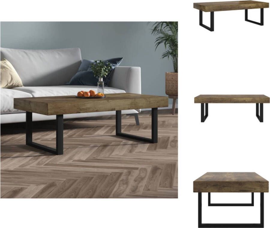 VidaXL Salontafel Trendy Bijzettafel 120 x 60 x 40 cm Ken- Stabiel en elegant Kleur- Donkerbruin Zwart Materiaal- MDF IJzer Montage vereist Tafel