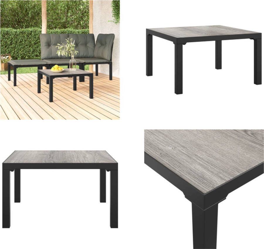 VidaXL Salontafel tuin 55x55x31 cm DPC en staal grijs Salontafel Salontafels Tuin Salontafel Buiten