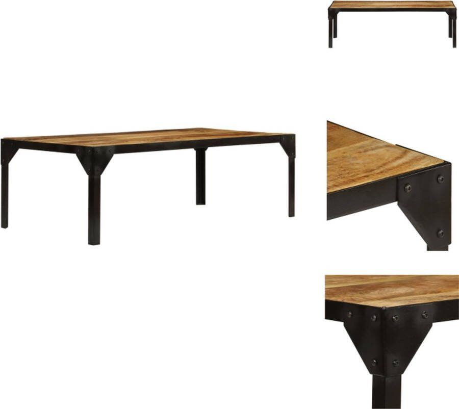 VidaXL Salontafel Vintage Industrieel 110 x 55 x 35 cm Handgemaakt van Mangohout en Staal Tafel