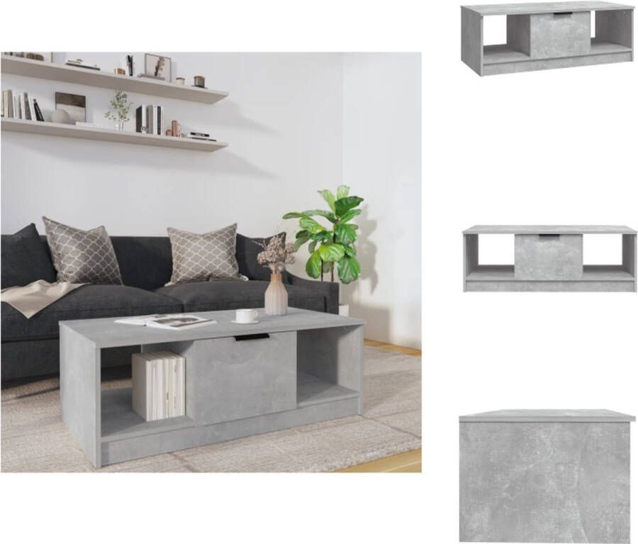 VidaXL Salontafel Woonkamer 102 x 50 x 36 cm Betongrijs Tafel