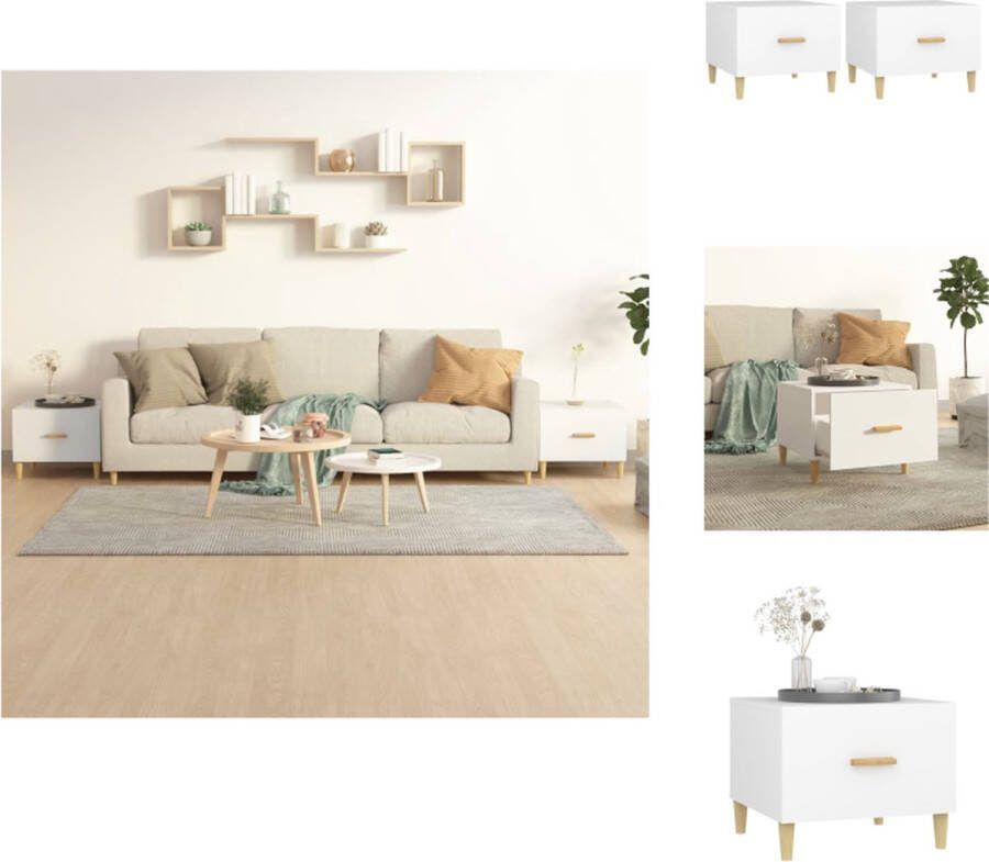 VidaXL Salontafels Bijzettafels Afmetingen- 50 x 50 x 40 cm Materiaal- Bewerkt hout en massief eucalyptushout Tafel