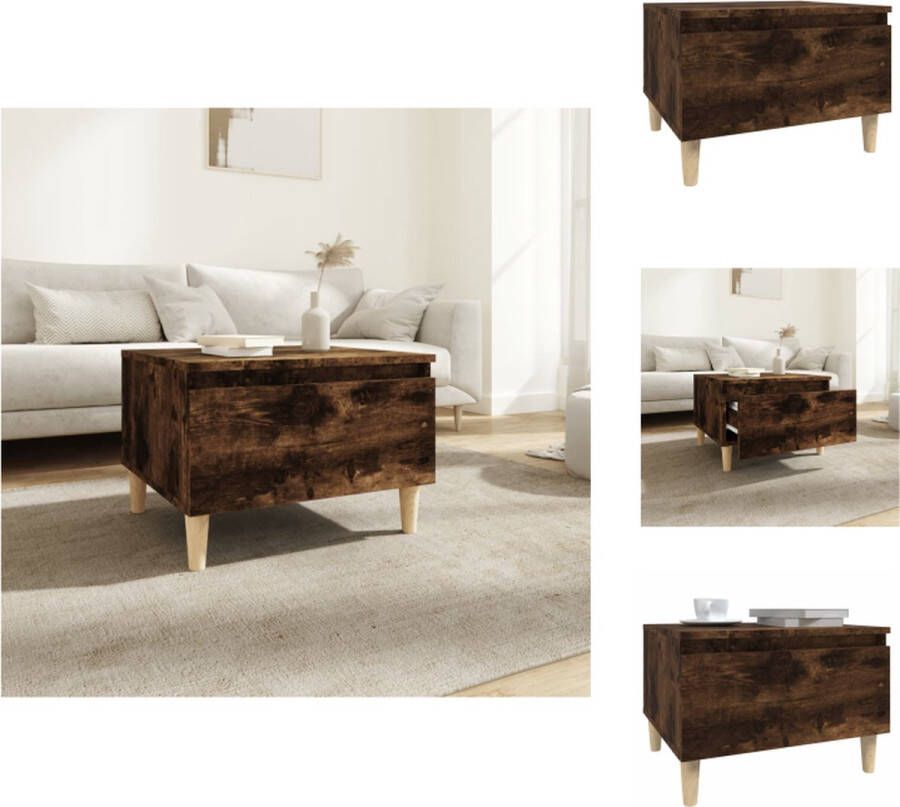 VidaXL Scandinavische Bijzettafel 50 x 46 x 35 cm Gerookt eiken Hout Tafel