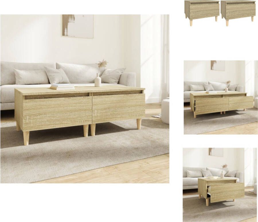 VidaXL Scandinavische bijzettafel 50 x 46 x 35 cm sonoma eiken 2 stuks Tafel