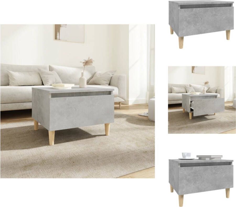 VidaXL Scandinavische Bijzettafel Hout 50 x 46 x 35 cm Betongrijs Tafel