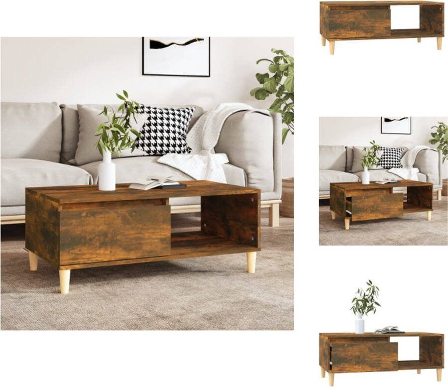 VidaXL Scandinavische salontafel 90 x 50 x 36.5 cm gerookt eiken Tafel