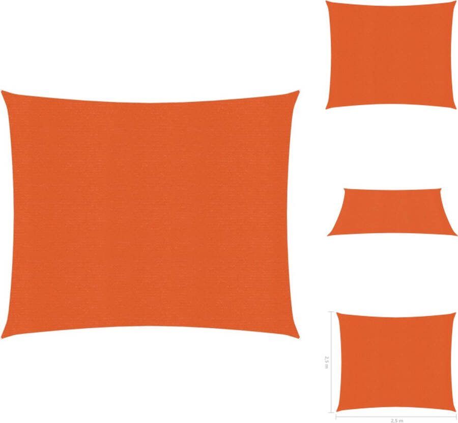 VidaXL Schaduwdoek 2.5 x 2.5 m vierkant HDPE oranje Parasol