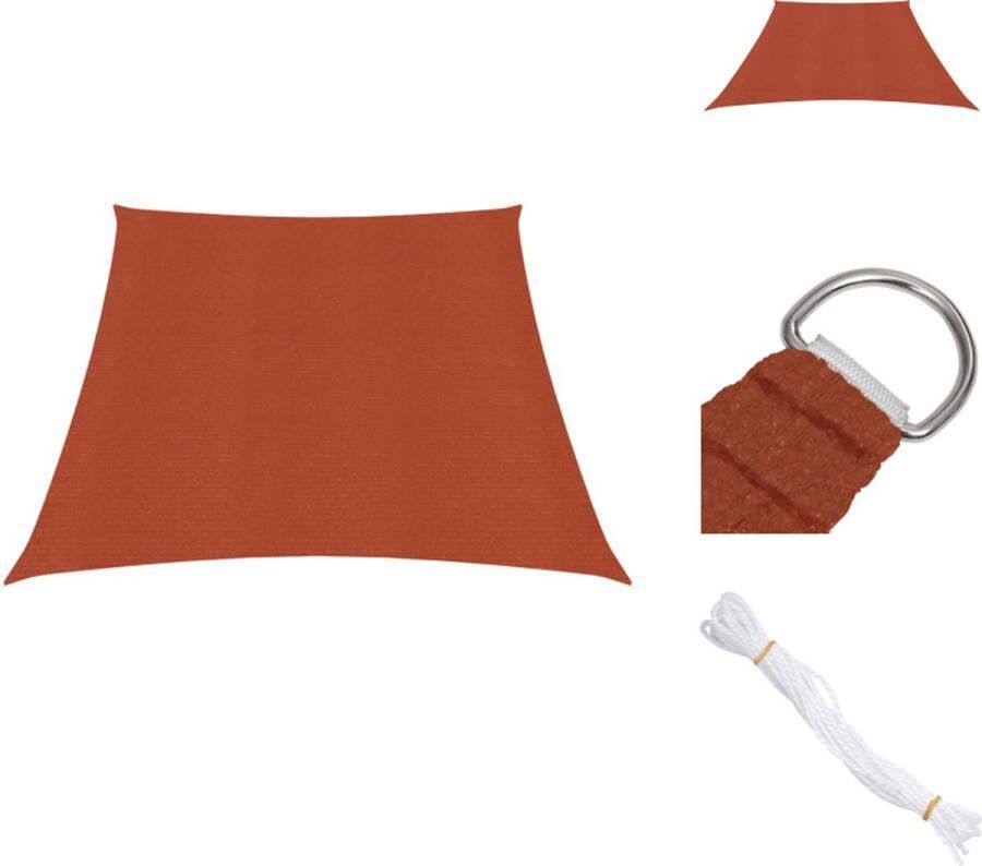 VidaXL Schaduwdoek 3 4 x 2 m Terracotta HDPE Trapezium Parasol