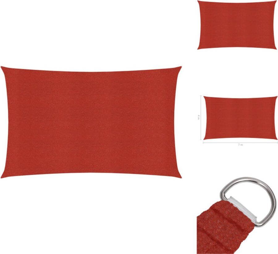 VidaXL Schaduwdoek 4 x 7 m Rood HDPE Parasol