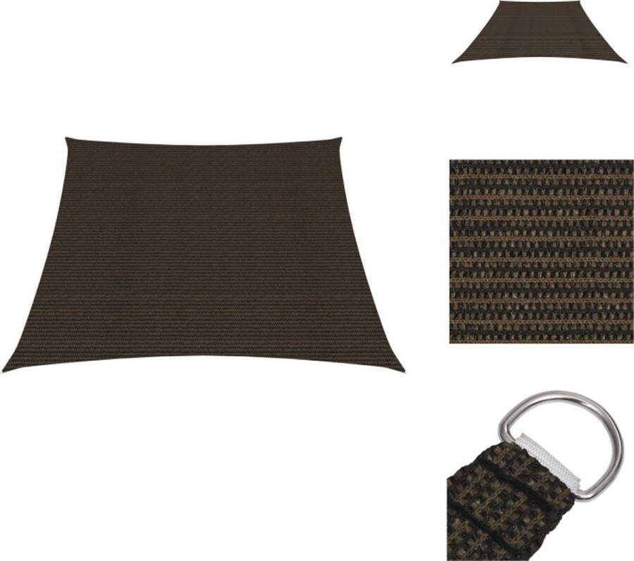 VidaXL Schaduwdoek Bruin HDPE 4 5 x 3 m Trapeziumvorm 90% UV-bescherming Parasol