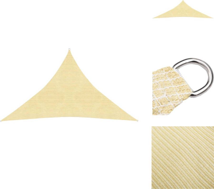 VidaXL Schaduwdoek Driehoekig HDPE 4x4x5.8m Beige Wind- en waterdoorlatend UV-bestendig Parasol