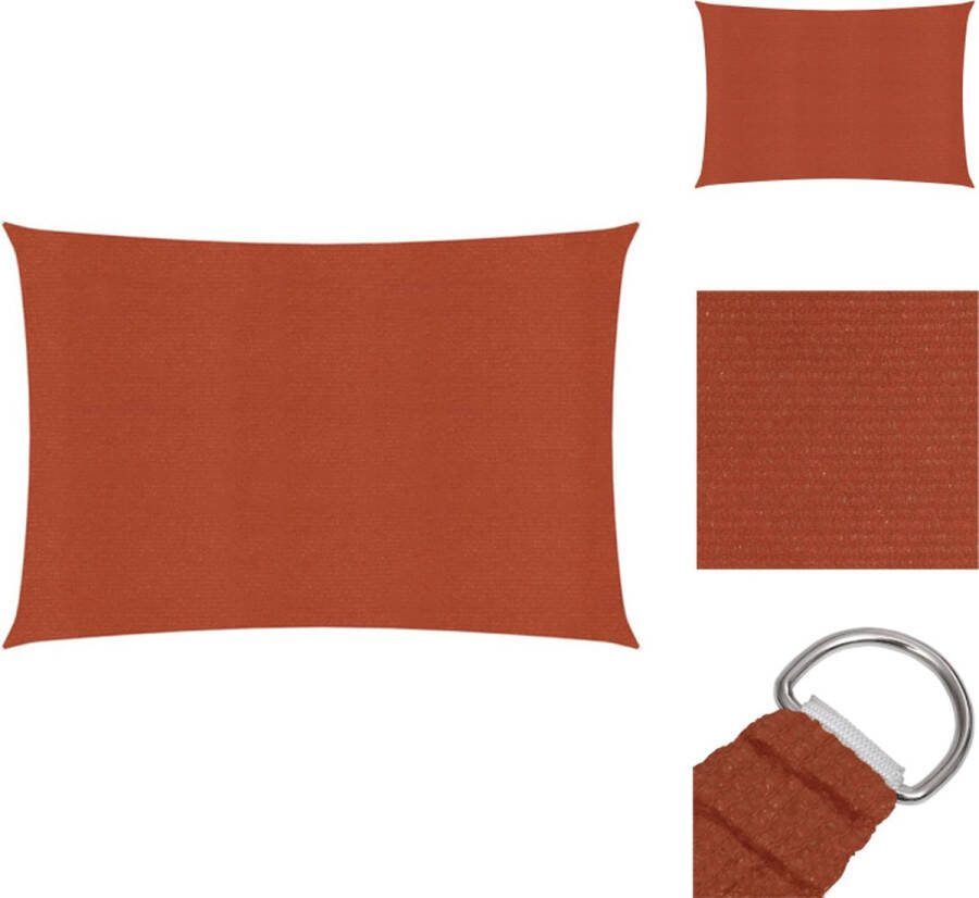 VidaXL Schaduwdoek HDPE 2.5 x 3.5 m terracotta UV schimmelbestendig Parasol