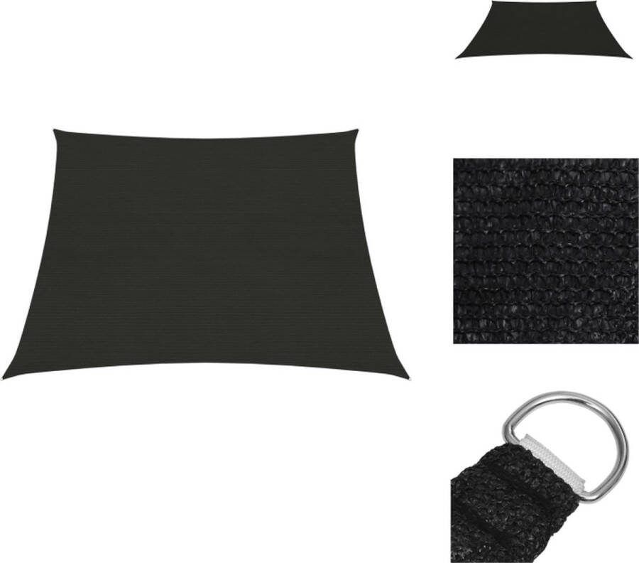 VidaXL Schaduwdoek HDPE 3 4 x 2 m Zwart Parasol