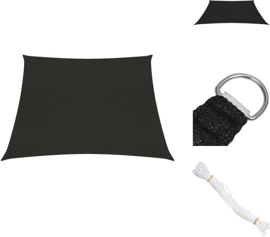 VidaXL Schaduwdoek HDPE 3 4 x 3 m zwart trapezium Parasol