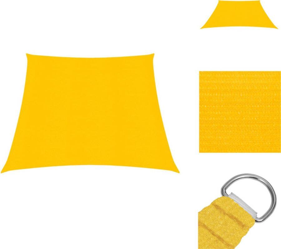 VidaXL Schaduwdoek HDPE 3 4 x 3m Geel 90% UV-bescherming Parasol