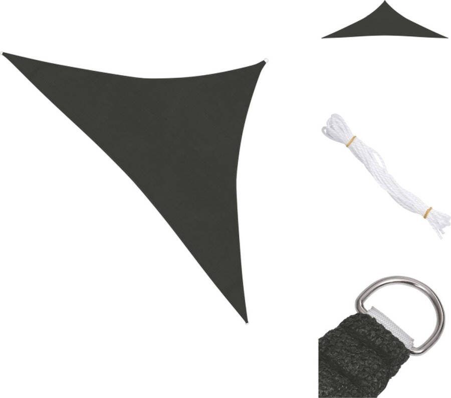 VidaXL Schaduwdoek HDPE 4 x 4 x 5.8 m Antraciet Driehoekig Parasol