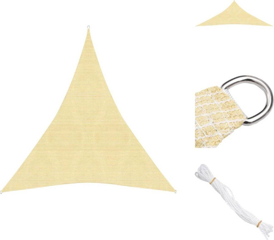 VidaXL Schaduwdoek HDPE Beige 5x6x6m Driehoekig 90% UV-bescherming Parasol