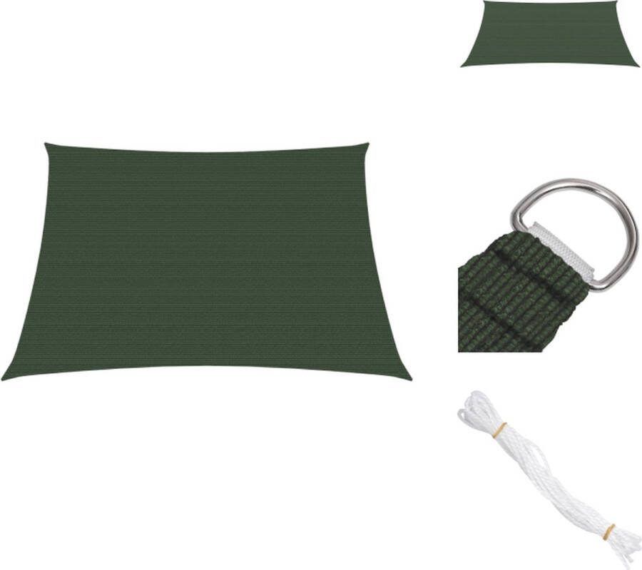 VidaXL Schaduwdoek Trapezium 3 4 x 2 m Donkergroen Parasol